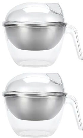 Grand bol à salade glacée en acrylique avec couvercle - Bol isotherme multifonction pour pâtes à salade - Avec couvercle pour conserver la fraîcheur