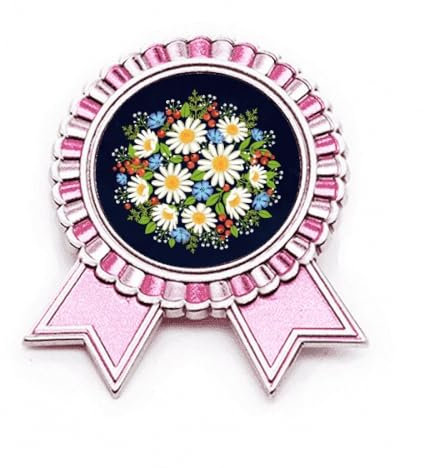 Spilla a forma di fiore di crisantemo bianco, rosa, vincitore, premio, Medio, Metallo