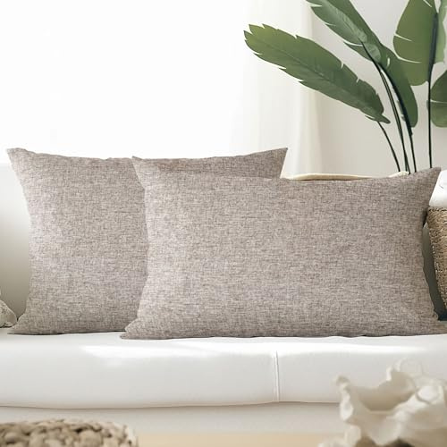 HOMEYA - 2 Fundas para Cojines 40 x 60 cm - Fundas para Cojin de Sofa Tacto Similar al Lino Tejido de Poliester 100% - Fundas para Almohada de 40 x 60 cm Decolacion para Salon