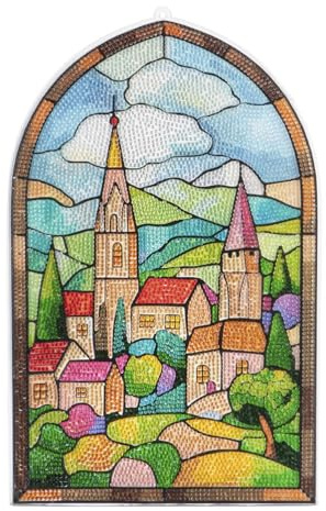 Ideen mit Herz Diamond-Painting-fönsterbild | Glaskonstutseende | dekoration och gör-det-själv | material: PET (sommarby)