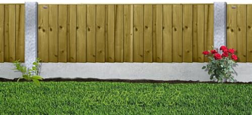 Capped Feather Edge Pack of 4 6x2ft (W: 6ft x H: 2ft) Decorative Pressure-Treated Semi-Braced Garden Fence Panel Closeboard Style Overlapping Boards Rough Sawn Width 1828mm x Height: 600mm