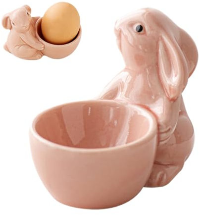 Coquetier Porcelaine Lapin, Coquetier Enfant Pâques, Coquetiers Mignons En Céramique En Forme D'animaux Pour enfant Et Adultes, Œufs Parfaits Pour Le Petit-Déjeuner Et Toutes Sortes De Célébrations