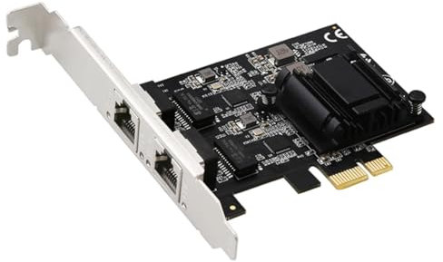 Sirxlevcy Servidor de Tarjeta de Red Gigabit PCIE A 2 Puertos 2,5G Enrutamiento Suave de Escritorio 2500M RJ45 de Alta Velocidad RTL8125BG