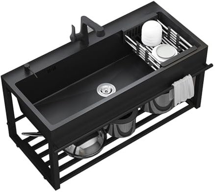 Lavello da cucina professionale con rubinetto Lavabo industriale per giardino Lavabo da esterno a parete Vanity ideale per garage lavanderia e ristorante.