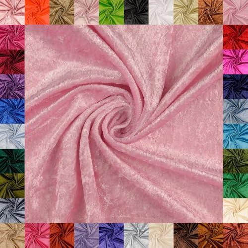 fingsi Mats Pannesamt Stoff – Coupon – edler glänzender Stretch Stoff – 145 cm breit – Dekostoff – Kostüme – Bühne – Vorhänge – Bekleidung – Möbel (07. Rosa 1,0m)