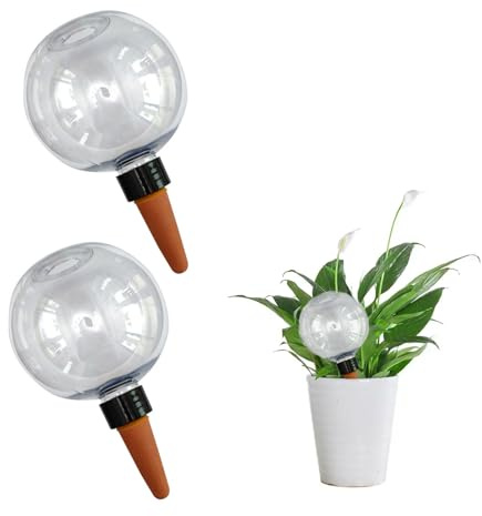 Boobeen Two 500 ml sfere di irrigazione automatica delle piante, riempimento dall'alto, sfere di irrigazione automatiche a rilascio lento, adatte per vasi da fiori interni e giardini