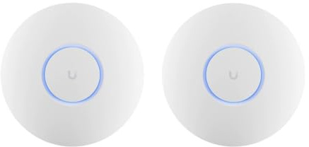 Ubiquiti UniFi U6+ Punto de acceso WiFi 6 - Pack Nexacore de 2 | Hasta 3000 ft² de cobertura, 600+ usuarios, 573,5 Mbps (2,4 GHz) + 2402 Mbps (5 GHz), PoE, montaje en techo, color blanco