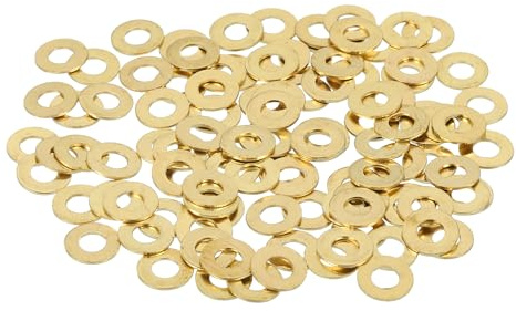 QUARKZMAN 220 Pz Rondelle Piatte Ottone M3, Kit Di Rondelle Schiacciate In Rame Per Bulloni Viti Riparazioni Meccaniche e Outdoor, 3mm×7mm×0.5mm(ID×OD×Spessore)