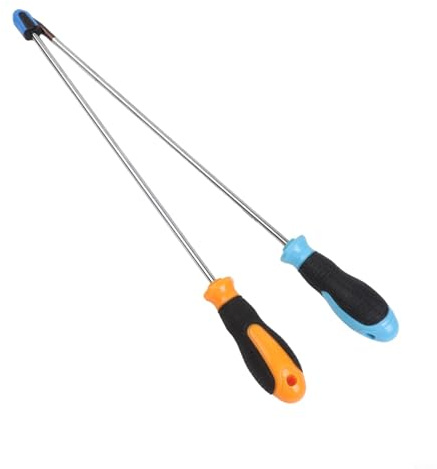 Extra Long Screwdriver Set with Magnetic Tips, 400mm Hardened Carbon Steel Shaft for Slotted and for Phillips Screws in Hard to Reach Areas
