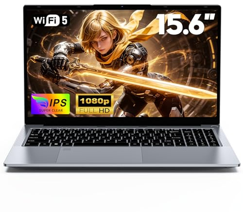 NAIKLULU 15,6 Pulgadas Pc Portátil Gaming R7 6800H (3,2 a 4,7 GHz) Procesador, 32GB RAM 1TB SSD Ordenador Gaming Portatil 2026, Laptop Gamer Teclado Retroiluminado, Desbloqueo por Huella, Tipo-C