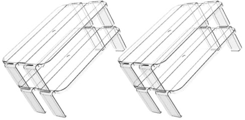 NULYLU Estante de Almacenamiento para Refrigerador de Plástico Superficie Lisa, Fácil para Encontrar Artículos, Paquete de 2 Piezas Adecuado para Oficina o Mesa
