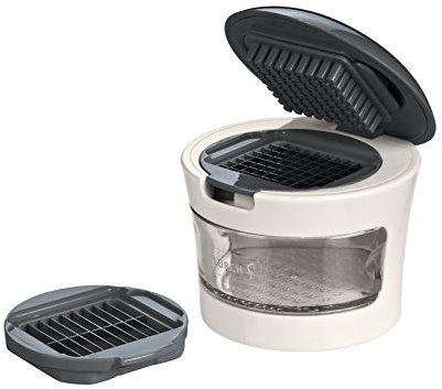 Lurch 221430 Knoblauchschneider, Kunststoff, Iron Grey/Weiß, 7 x 7 x 7 cm