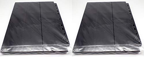 docsmagic.de 100 18-Pocket Pages Black - Sideloading - MTG PKM YGO - 11-Hole - Pagina Negra