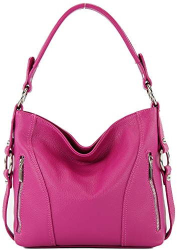 modamoda de T202 Damen Leder Henkeltasche Schultertasche handmade in Italy