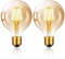 Vintage Edison LED Light Bulb, E27 Screw Bulb 4W (Equivalent to 40W) G80 Globe Decorative Light Bulbs Warm White 2800K LED Filament Lamp Amber Glass for Retro Lighting - Pack of 2