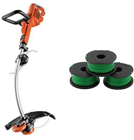 BLACK+DECKER GL9035 Cortabordes 900 W Ancho de Corte 35 cm Función telescópica y bordeadora Volante guía para Bordes & A6486 Pack de 3 bobinas de Hilo para desbrozadora y cortabordes 3 x 6 m