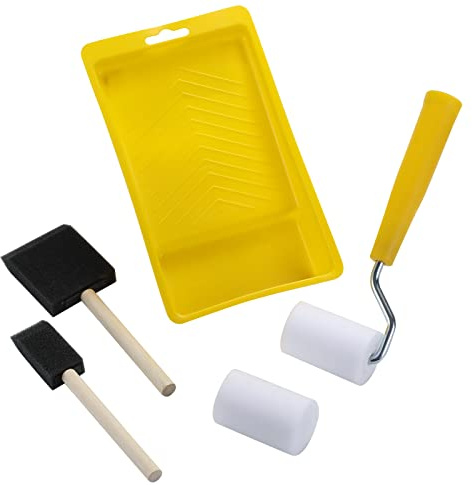 Paint Roller, Sponge Paint Brushes, High-Density Foam Refill 2, Small Finest Finish Paint Roller Kit for Chalk Painting DIY Stenciling, Furniture, Arts Craft