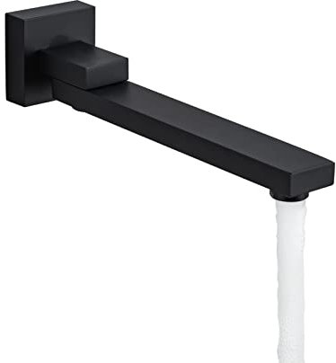 DEOLER Beccuccio per vasca, 1/2 NPT Filo Quadrato Vasca da Parete Miscelatore Doccia Uscita Acqua 180 ° Girevole Bagno Beccuccio Pieghevole Vasca Da Bagno Rubinetto Sistema Doccia Set Nero Opaco