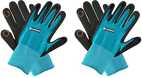 Gardena Pflanz- und Bodenhandschuh 8/M: Handschuhe für Garten- und Bodenarbeiten, Feuchtigkeitsschutz dank Nitril-Oberfläche, mobile touch für Smartphonenutzung (11511-20)