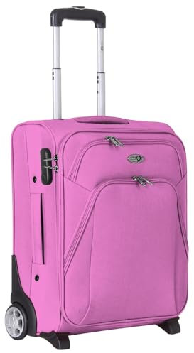 CABIN 5620 Valigia Trolley morbido, bagaglio a mano 55x40x20 con 2 ruote Grandi e Chiusura a combinazione, grande valigia spaziosa e resistente