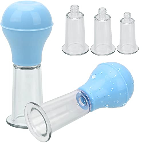 ScreaAss 2 Stück Silikon Nippelsauger Sex Brust Vakuum Pumpe 3 Größen Brustwarzensauger Nippel Sucker Brust Massagegerät Brust Stimulation SM Sexspielzeug Enlarger Enhancer Für Frauen,Blau,L/Set