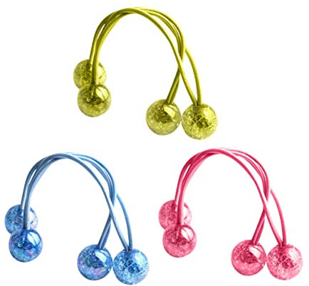 FRCOLOR 3 Paar Elastische Acryl Haarkreise Mit Kristallperlen Handgefertigter Haarschmuck Für Mädchen Und Frauen Farbechte Haargummis Vielseitig Einsetzbar