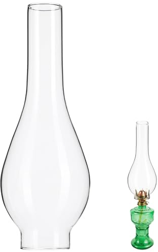 Lurrose Lampe En Verre Clair Cheminée Abat-Jour À Huile Verre De Remplacement Abat-Jour Au Kérosène Cheminée Nuances Claires Pour Lampes À Huile Lampes De Style Kérosène Éclairage De