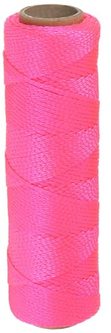 sourcing map Twisted Nylon Mason Line 1.5mm x 250 Ft Braided Twine String Lines for Fishing Gardening Crafting, Fluorescent Pink