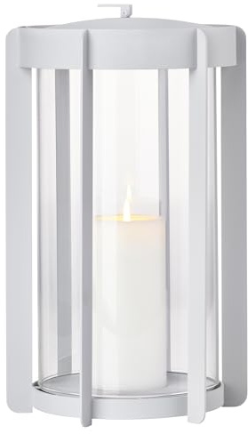Zone Denmark Laterne Metall, Kerzenlaterne, Gartenlaterne, Laterne für Draußen, Durchm. 21,5 cm, Höhe 35 cm, Soft Grey (Grau)