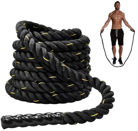 Mineup Cuerda para saltar de alta resistencia, cuerda para saltar de batalla, 1,12 kg, cuerda de batalla para fortalecer la fuerza, cuerda de ejercicio, pérdida de peso