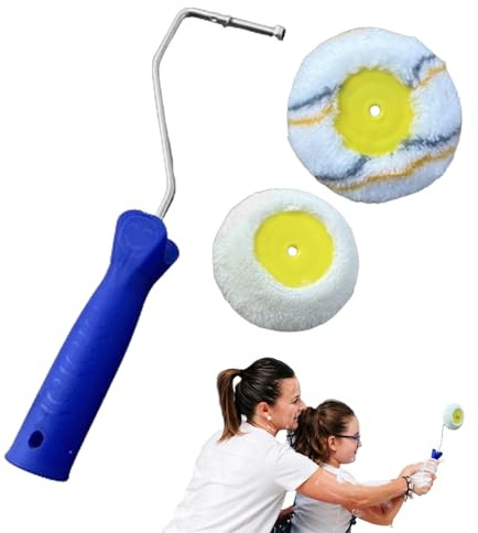 Rodillo de pintura de esquina, herramienta de pintura de bordes con cerdas densas, rodillo de esquina para paneles de yeso, pequeña herramienta de decoración de pintura para paredes, techos, esquinas,