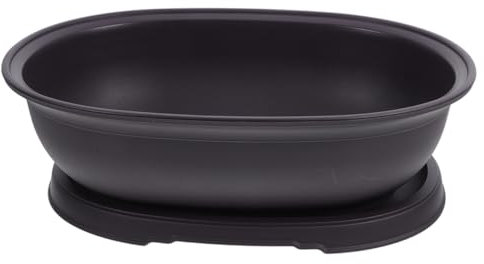 BEBEMOKO Maceta Decorativa Ovalada Pequeña con Bandeja para Plantas De Interior y Jardín Maceta De Jardín Ligera con Orificios De Drenaje para De Interior Adaptable