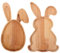 PEIQICHU Pack 2 Wooden Easter Rabbit & Easter Egg Shape Platters Charcuterie Serving Tray Spring Rustic Decorative Bunny Dessert Candy Serving Plates