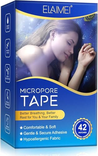 Cerotti Bocca per Dormire, Mouth Tape Anti Russamento, Migliora la Respirazione Nasale e Riduce la Respirazione dalla Bocca, Soluzione Efficace per il Russare,Ideale per Tutti i Tipi di Pelle (nero)