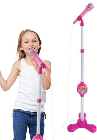 Kindermikrofon mit Ständer - Spielzeug-Karaoke-Mikrofon | Bunte Gesangsmaschine mit Verbindungsfunktion, ideal für Gesang und Unterhaltung für Kinder
