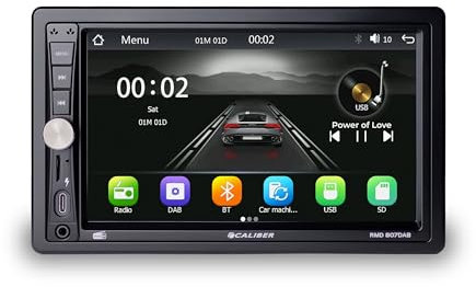 Caliber RMD807DAB Autoradio 2-DIN Dab+ avec écran Tactile 7 Pouces, Bluetooth, Mirror Link, Port USB-C, appels Mains Libres et Support caméra de recul