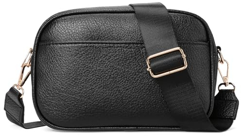 GAEKEAO Kleine Umhängetasche Damen, Leder Crossbody Bag Damen mit Verstellbaren Schultergurten, Handytasche mit Breiter Gurt, Kameratasche, Schultertasche, Reisetasche