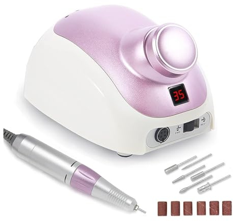 WOTZOV Limes à Ongles électriques, Ponceuse à Ongles électrique 32 W, 35 000 TR/Min, pour manucure, fraiseuse, pédicure, Limes à Ongles pour Ongles naturels
