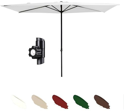 Parasol rectangulaire réglable de 250 x 130 cm pour petits espaces, appartements, terrasses et patios – Parasol parfait pour l'extérieur, protection solaire et ombrage élégant