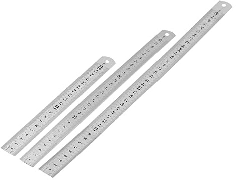 Gadpiparty 3-Teiliges Edelstahl Lineal, Schneidelineal, Lineal 20/30/40 cm für Engineering, Schule, Büro, Zuhause