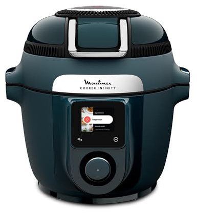 Moulinex Cookeo Infinity, Air fryer + multicuiseur sous pression, Sans pale de mélange, 17 programmes, Bleu Trust, CE97GUF0