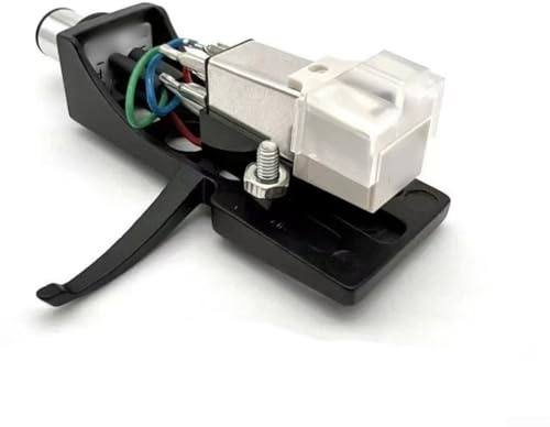 GLFLOW AT3600L Moving-Magnet-Tonabnehmer für LP-Record-Player mit Aluminium-Headshell-Halter, robuster Stylus-Nadel und einfacher Installation, Weiß/Schwarz