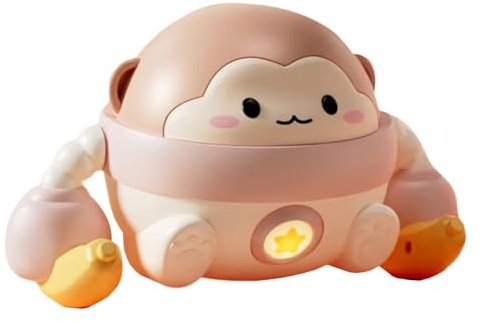 Oxtxuzdm Musical Rolling Electronic Monkey Toy For Kids Toddler Light Up Crawling Banana With Music Light Stall Gadgets Roll And Glow Monkey