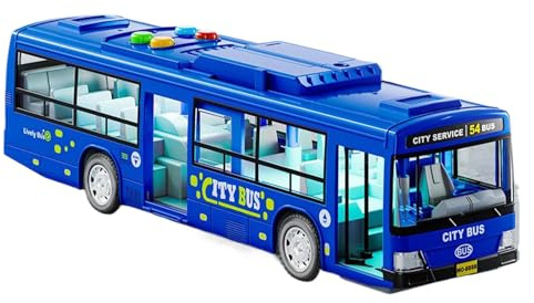 YIXANNX Giocattolo per Autobus di Grandi Dimensioni Simulazione realistica e narrazione Caratteristiche ABS Giocattolo per Autobus di Grandi Dimensioni per Bambini audiovisivo simulato, Blu