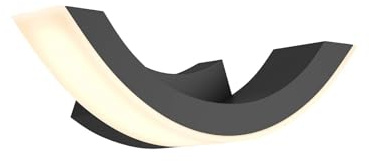 Lucande LED Wandleuchte außen Half (spritzwassergeschützt (Modern) in Schwarz aus Aluminium (1 flammig,) - Außenwandleuchten Wandlampe Led Außenlampe Outdoor für Außenwand/Hauswand