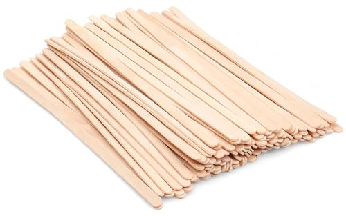 ANTETOK 100 Pcs 7.5 Inch 190mm Disposable Wooden Stirrers, Birchwood Tea Coffee Stir Sticks, Hot Drinks Smooth Sticks(No Wrapped)
