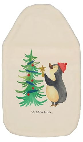 Mr. & Mrs. Panda Wärmflasche Pinguin Weihnachtsbaum - Geschenk, Nikolaus, Weihnachten, Körnerkissen, Kinderwärmflasche, Winter, Wärmflaschenbezug,