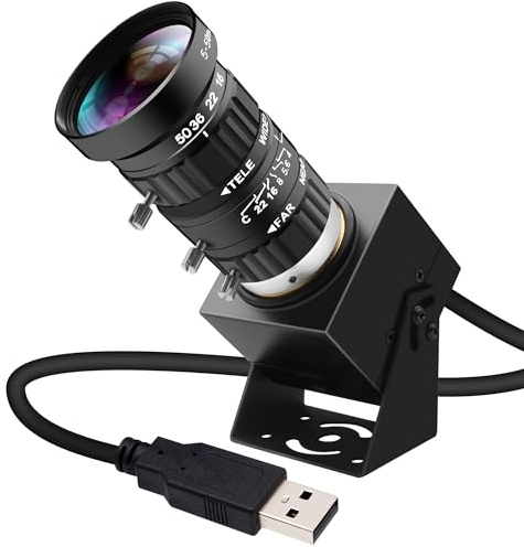 ELP Caméra USB 4K 1080P@120fps Webcam haute vitesse avec monture CS 5-50 mm Télézoom manuel 10 x Objectif gros plan 12 MP