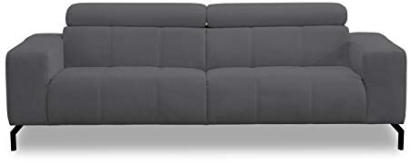 DOMO Collection Cunelli 2,5 Sitzer, Sofa mit Rückenfunktion, Garnitur mit Relaxfunktion, anthrazit, 238x104x79 cm | 3 Sitzer mit Rückenfunktion, modernes Sofa mit stabilem Metallfuß und hohem Sitzkomfort, 238x104x79 cm (BxTxH)
