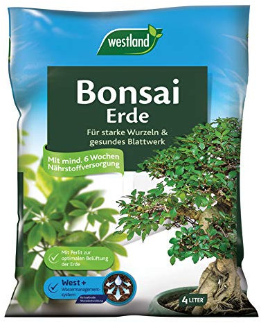 Westland Bonsai Erde, 4 l – Erde mit Tongranulat für Starke Wurzeln und gesunde Blätter, Blumenerde zur ideale Wasser- und Nährstoffverteilung